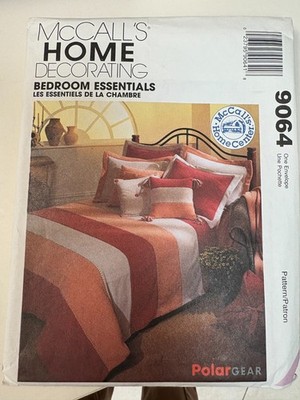 McCall's 9064 pattern: Striped Bed Quilt, matching pillows & Shams  UNCUT