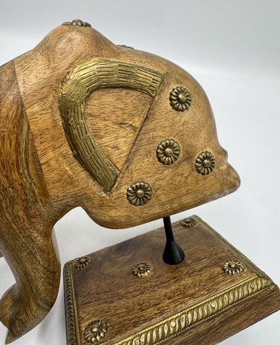 2 figure testa di elefante legno e metallo pesante decorazione casa mensola tavolo molo 1 importazioni - Foto 16 di 17
