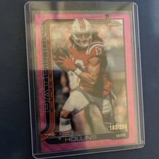 2025 Topps Chrome Mack Hollins Pink Wave Refractor /250 Patriots Veteran