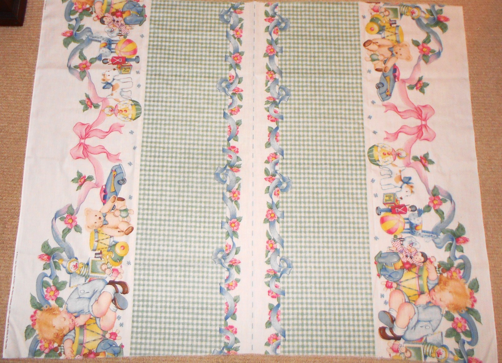Daisy Kingdom Fabric TOY TREASURE #3212 Crib Nursery Panels 45" x 36" cotton
