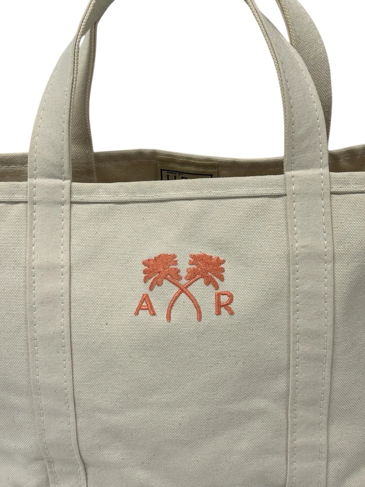 Bolso de Mano LL Bean Boat And Tote Lona Sólida Natural Mediana Tapa Abierta Años 90 Foto 2 de 4