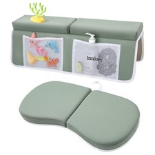 1.6 Inch Thick Bath Kneeler Elbow Rest Pad Set Memory Foam Mat Storage Green