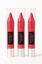  3 Victoria  s Secret SHOCKING Matte Lip Crayon Red Lipstick New Sealed .08 Oz