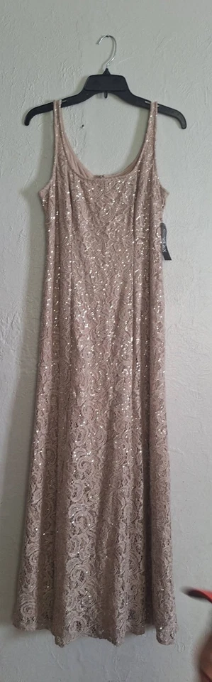 Alex вечера размер 6 длинный Aline куртка коричневый блестки мать невесты платье - Изображение 3 из 4