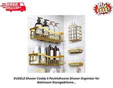 EUDELE Shower Caddy 5 PackAdhesive Shower Organizer for Bathroom Storage&Home...