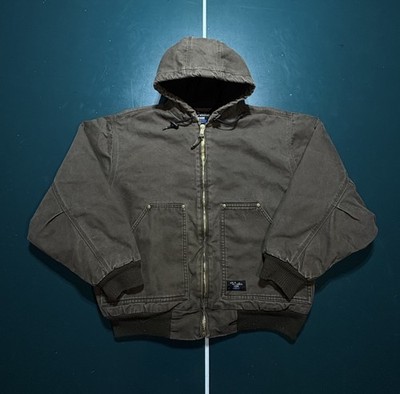 Vintage Walls Work Wear Jacket Men s Large Brown Duck Canvas Fleece Lined Hooded