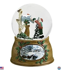 Charming Roman Musical Glass with Child and Dog by Mailbox - Plays "TOYLAND"!