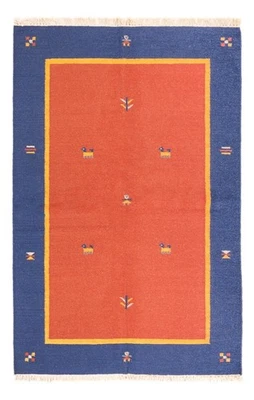 Tapis ancien scandinave suédois moderne Gabbeh Kelim tissé plat fait main Gab... - Photo 1/3