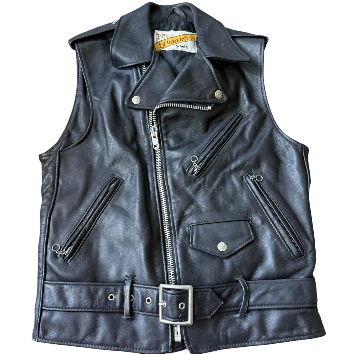 SCHOTT Vest Coats, Jackets & Vests Leather Outer Shell for Men for