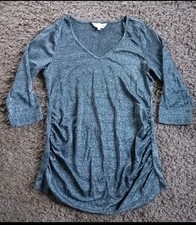 Debenhams Red Herring Silver Grey Metallic Maternity Top Size 10