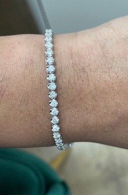 GH/VS-SI Round Certified Natural Diamond Tennis Bracelet Stunning 14k White Gold