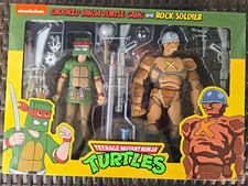 Neca TMNT Crooked Ninja Turtle Gang & Rock Soldier Figure Set w  Sword