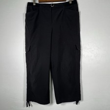 Zenergy By Chicos Pull On Cargo Capri Pants Lightweight Cropped Size 1 Medium
