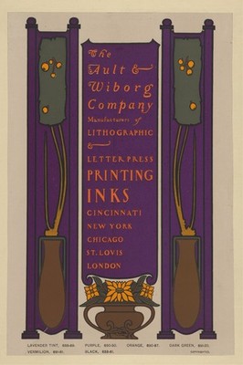  ️ Vintage Ault & Wiborg Printing Inks Poster - 24x36  Retro Decor  ️