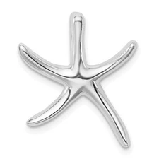 Sterling Silver 22mm Polished Pencil Starfish Slide Pendant