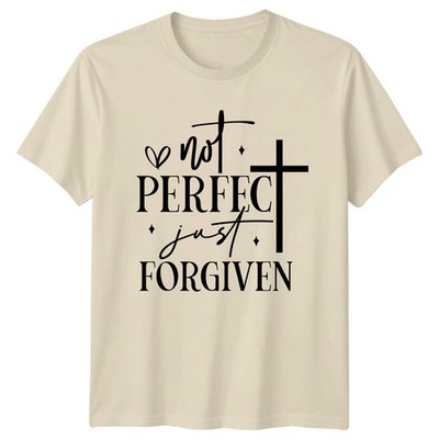 Not Perfect Just Forgiven Cross Christian Faith T-Shirt -a