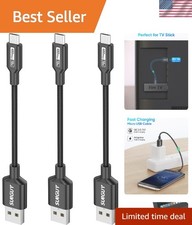3-Pack 6-Inch Micro USB Cables - Fast Charging  Data Sync for Android Devices