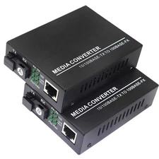 XMSJSIY Fiber Ethernet Media Converter, Single-Mode 10/100Base-TX to... 