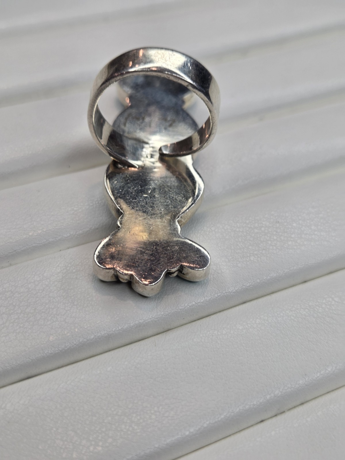 Gingham sterling silver crawler Ring with  turquo… - image 4