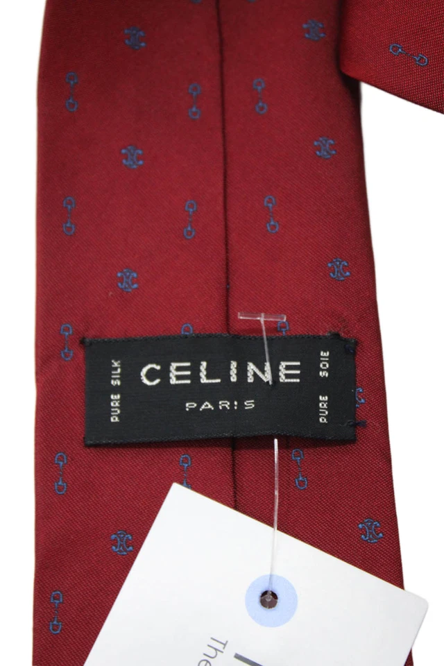 Corbata para hombre Celine clásica de seda con estampado geométrico roja talla única Foto 4 de 4
