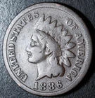 1886 INDIAN HEAD CENT - VG VERY GOOD - T1 Type 1