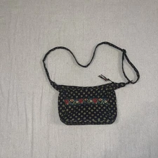 Vera Bradley Black Micro Floral Sholder Bag