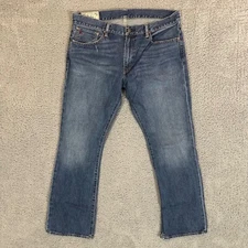Polo Ralph Lauren Bootcut Mens Jeans Blue Size 35 X 30 Denim Pockets Cotton