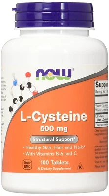 NOW FOODS, L-CYSTEINE, L-Cystein 500mg 100 Tabletten SUPER PREIS - Bild 1 von 3