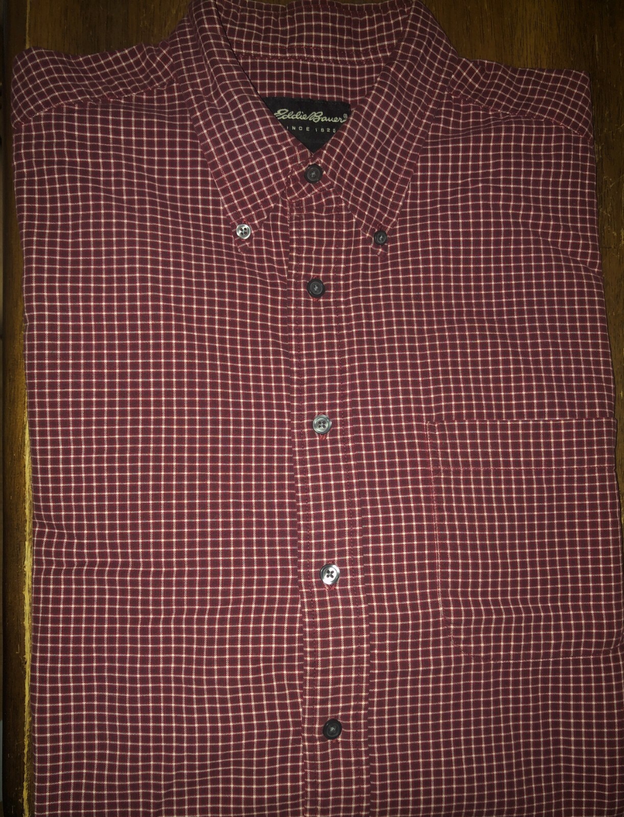 Men's Eddie Bauer Long Sleeve Multi Plaid Button Front Shirt Size Large LG L