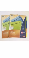 Lot Of 2 Avery Dennison 11900 Big-5 Tab Plastic Insertable Dinder Dividers