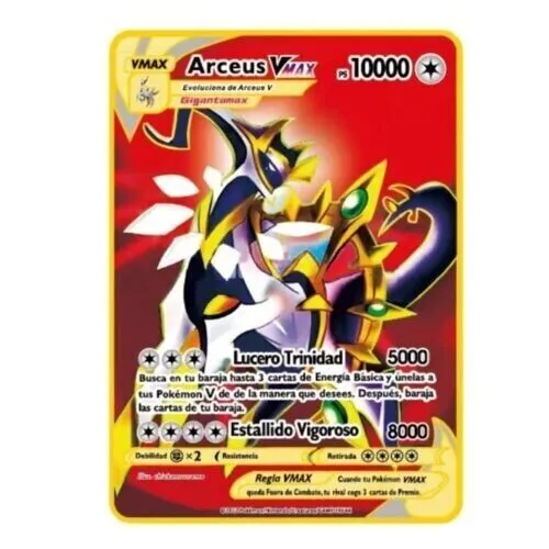 Neu Pokémon Arceus VMax HP10000 Rot Metall Karte Gigantamax