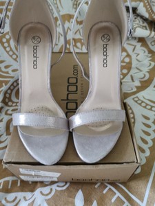 boohoo silver shoes