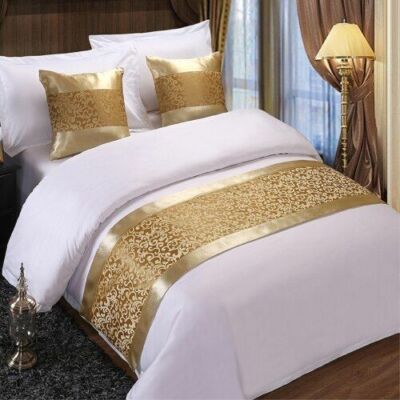 Champagne Floral Bedspreads Bed Runner 