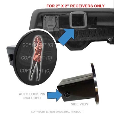 Custom Class 3 Tow Hitch Receiver 2'' Insert Plug Truck & SUV - TATTOO GIRL G