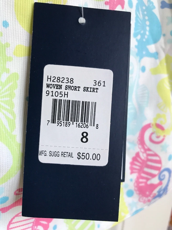 NWT Girls Hartstrings Reversible Skirt, Size 8, White, Pink, Green, Blue - Image 2 of 4