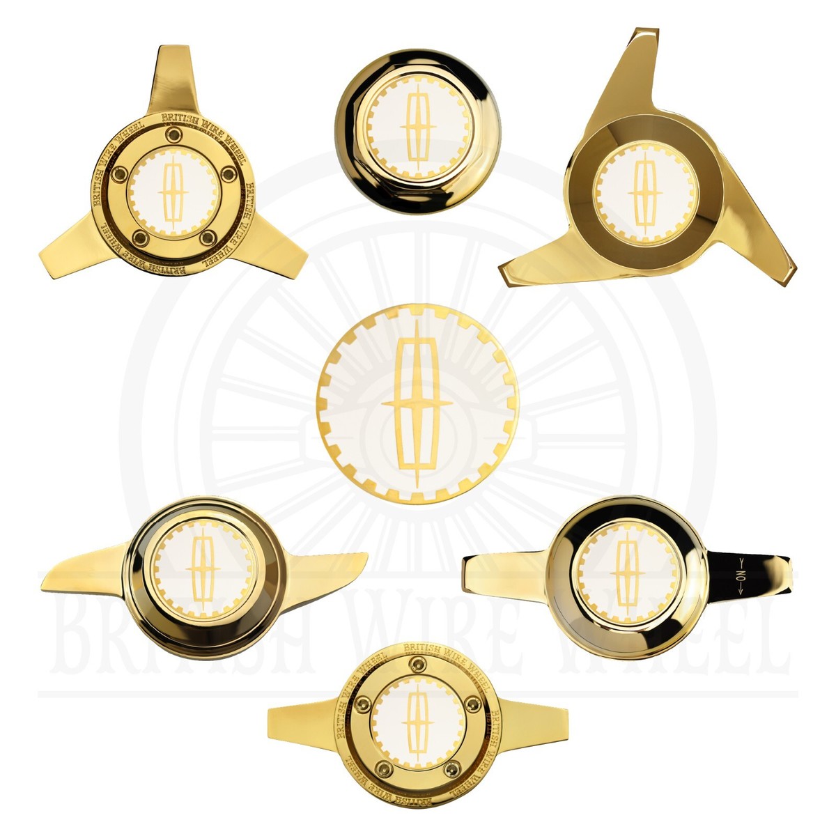 Lincoln Gold & White Wire Wheel Chips with Gold Knockoff Spinner
