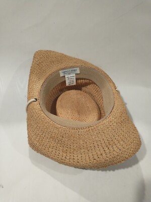 New Filippo Catarzi Wide Brim Raffia Straw Sun Hat SizeM Made in Italy Filippo Catarzi Beige Wide Brim Raffia Hat | Jules B main image 4