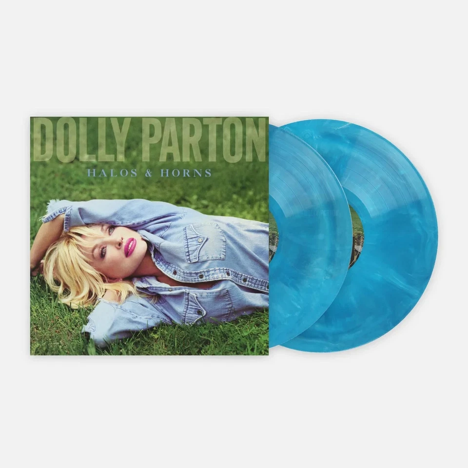 SOLD OUT VINYL ME PLEASE VMP DOLLY PARTON HALOS & HORNS DOUBLE BLUE GALAXY VINYL - Image 2 of 4