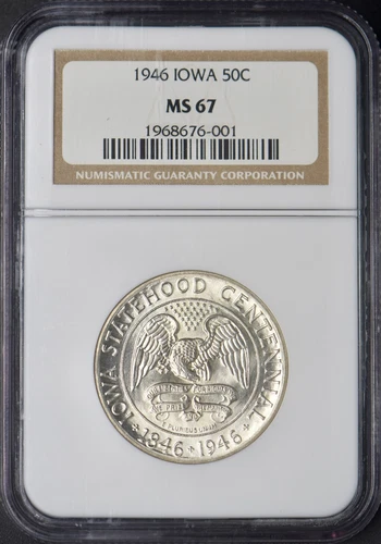 1946 Iowa Commemorative Silver Half Dollar - NGC MS67 - ✪COINGIANTS✪