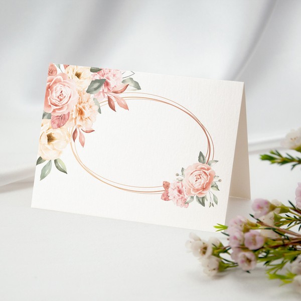 25 Tischkarten Rosa Rosen Hochzeit Geburtstag Kommunion Taufe TischkäRtchen-image