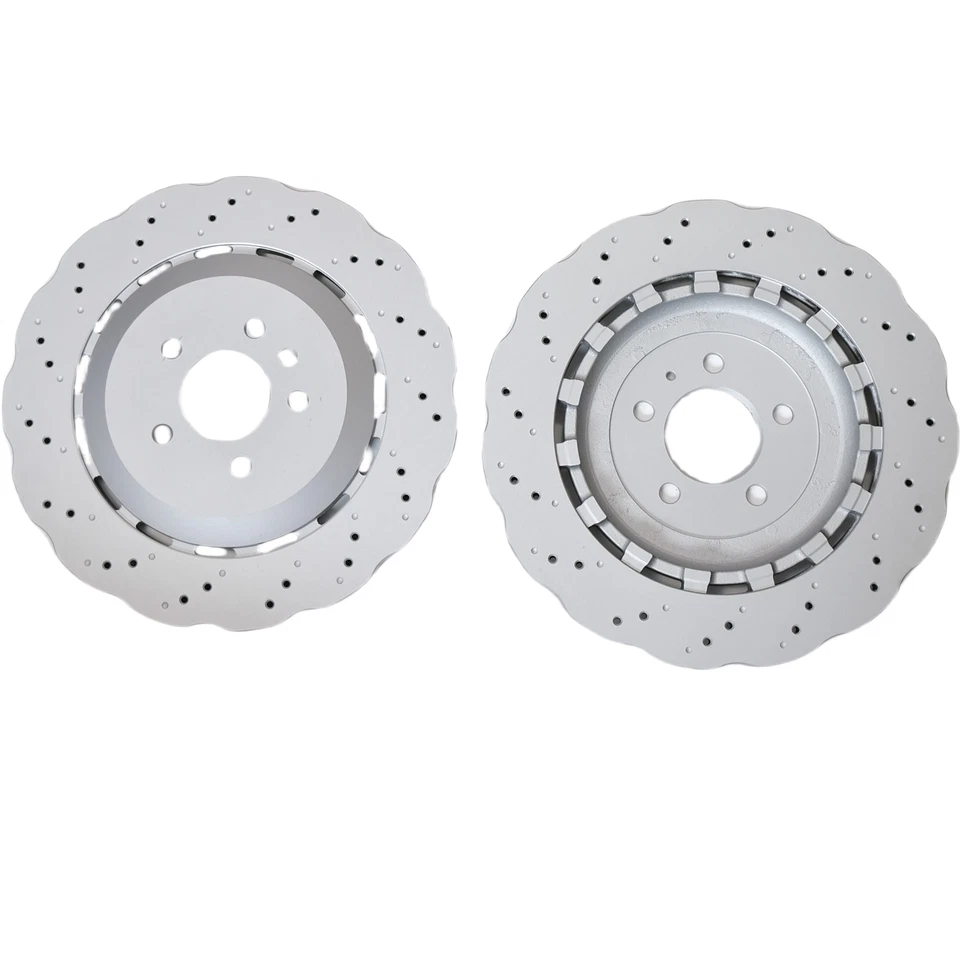 FOR Audi RS7 2013-18 front wavy drilled brake disc+auxiliary front brake pad - Image 4 of 4