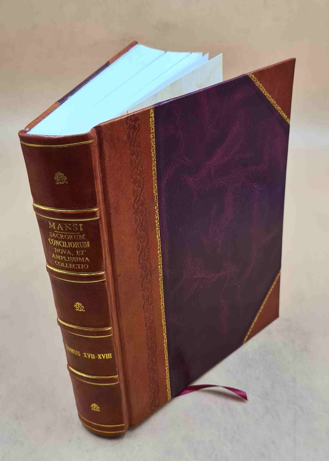 Vintage Leather Bound Sacrorum Conciliorum Collectio Volume V.1 Historical Ecclesiastical Texts