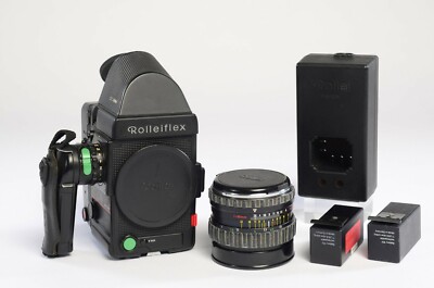 Appareil Photo Moyen Format Rollei 6008 Avec Accessoires – Châssis 6x6, Pentaprisme 90°, Viseur Taille, Chargeur, 2 Batteries, Occasion