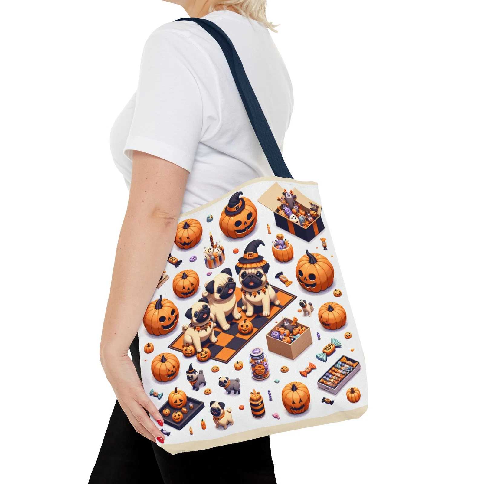 Halloween and Pugs Tote Bag