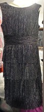 Black & Silver Dress Size 10: Immaculate condition. Medium length