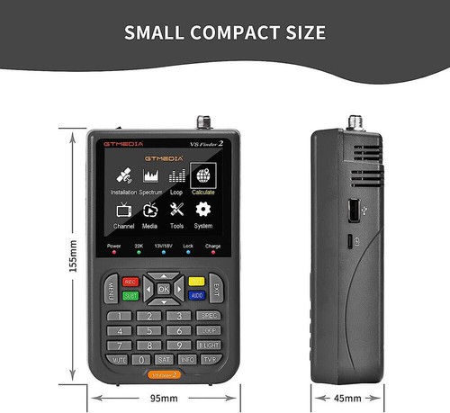 GTMEDIA 1080p HD Satellite Finder Meter DVB-S2X/S2/S Sat Signal Detector 3.5"LCD - Picture 13 of 19