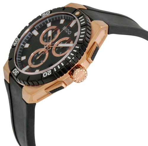 Mido Ocean Star Captain Chronograph Gold PVD Rubber Men Watch M023.417.37.051.00 - Picture 2 of 3