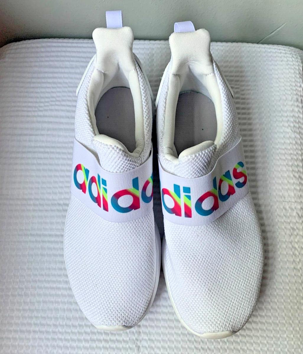 Women’s Adidas White/multi-color Banner Slip on Running Shoes Size No  Laces