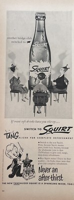 1956 vintage squirt print ad. If sweet, drinks review, thirsty, switch to squirt