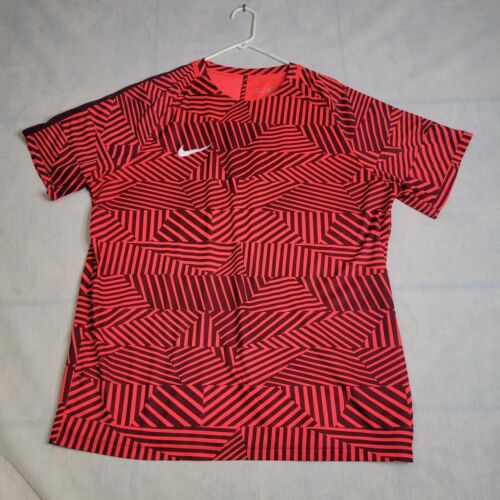 Nike Mens Size XXL Short Sleeve Tee, Dri-FIT Athletic Swoosh Shirt Orange,Maroon